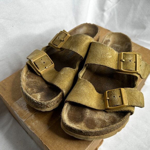 Birkenstock - Arizona Yellow Suede Sandals Slip-ons - EU Size 38 - Picture 3 of 11
